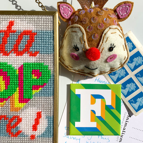 Green ‘F’ Alphabet Needlepoint Kit
