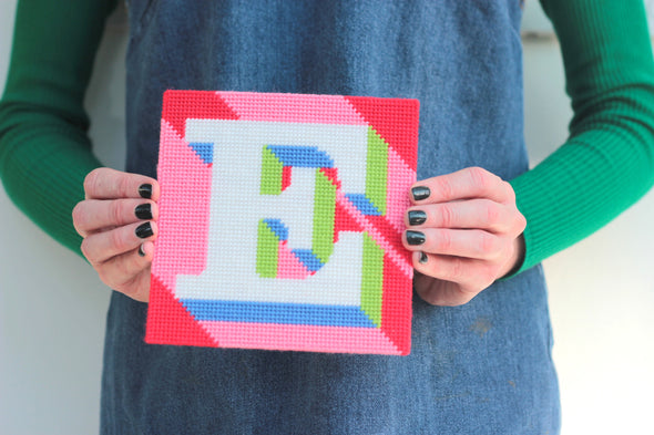 Letter ‘E’ Needlepoint Kit - Hannah Bass