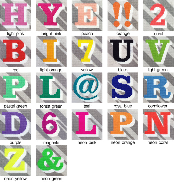 Customisable Neutral Hashtag ‘#’ Alphabet Needlepoint Kit