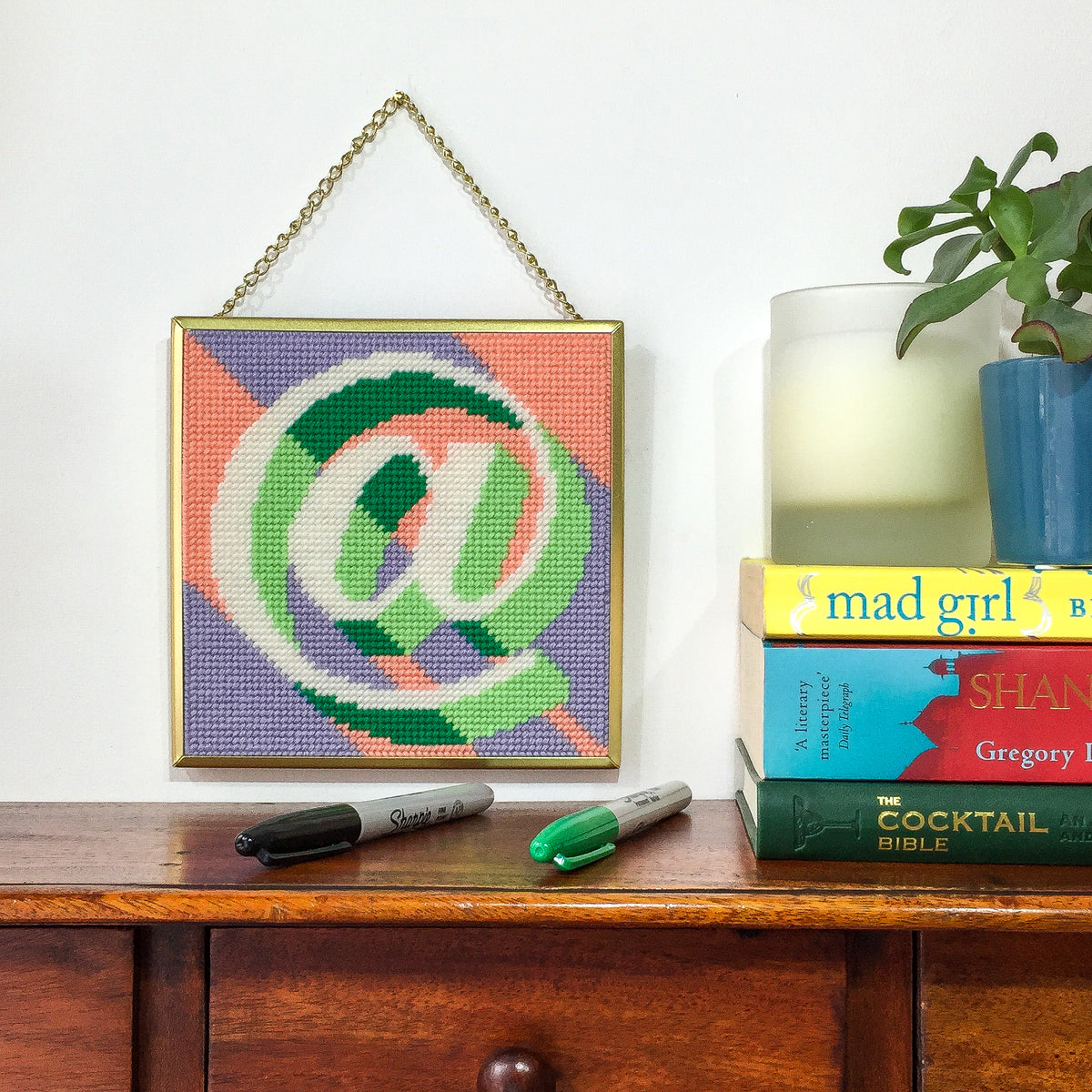 Peach ‘’ Alphabet Needlepoint Kit Hannah Bass