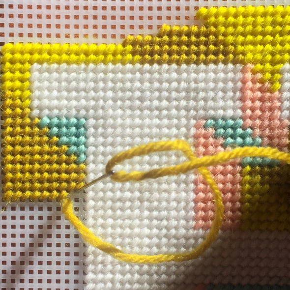 Yellow ‘H’ Alphabet Needlepoint Kit