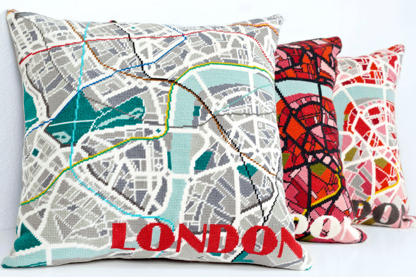 London Bright City Map Needlepoint Kit