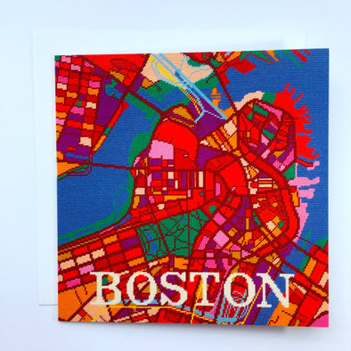 Boston City Map Greeting Card - Hannah Bass