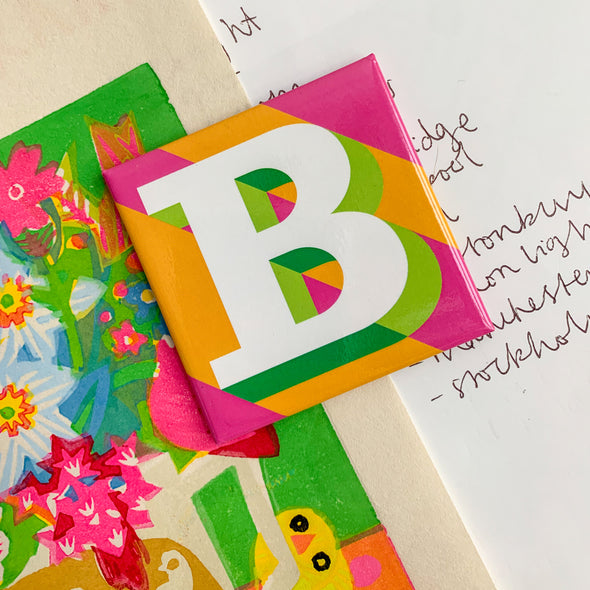 Orange ‘B’ Alphabet Needlepoint Kit