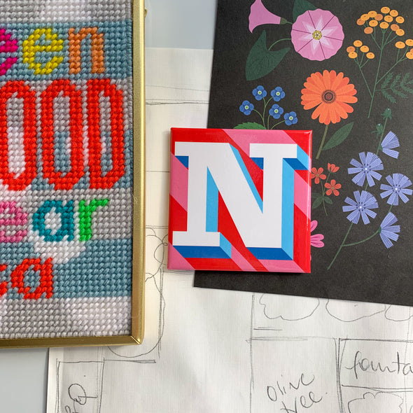 Red ‘N’ Alphabet Needlepoint Kit