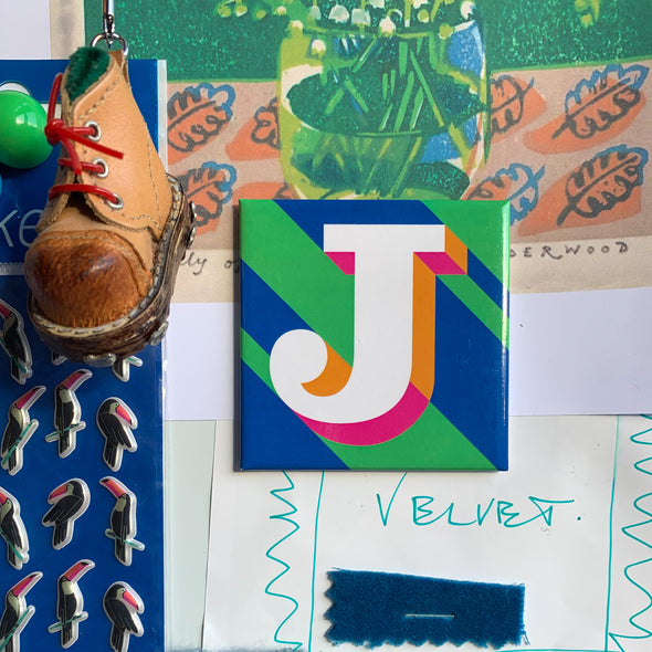 Blue ‘J’ Alphabet Needlepoint Kit