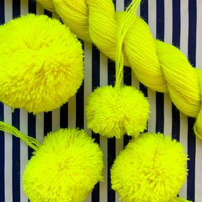 Neon Yellow hank - pom poms