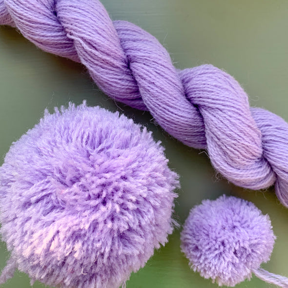 Lavender hank - pom poms