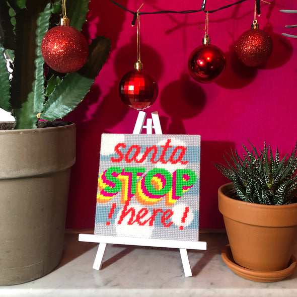 Santa Stop Here, Christmas Needlepoint Kit