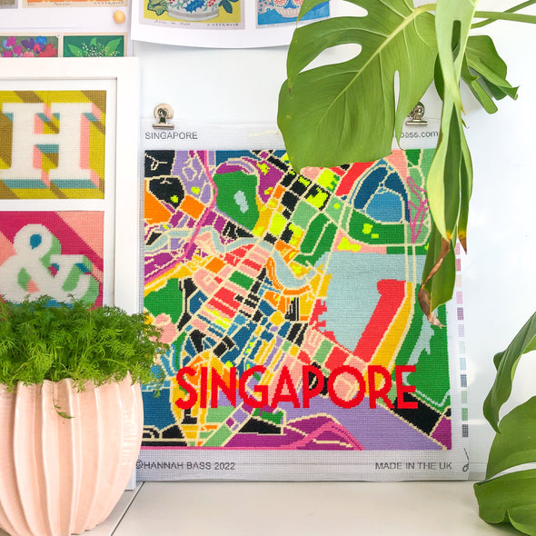 Singapore City Map Needlepoint Kit