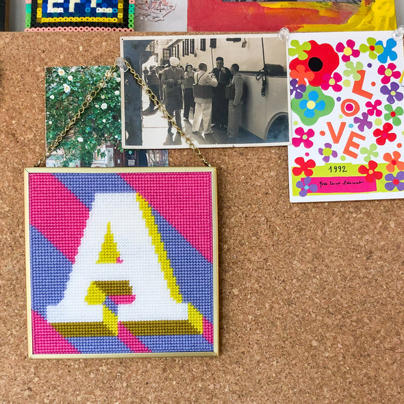 Pink ‘A’ Alphabet Needlepoint Kit