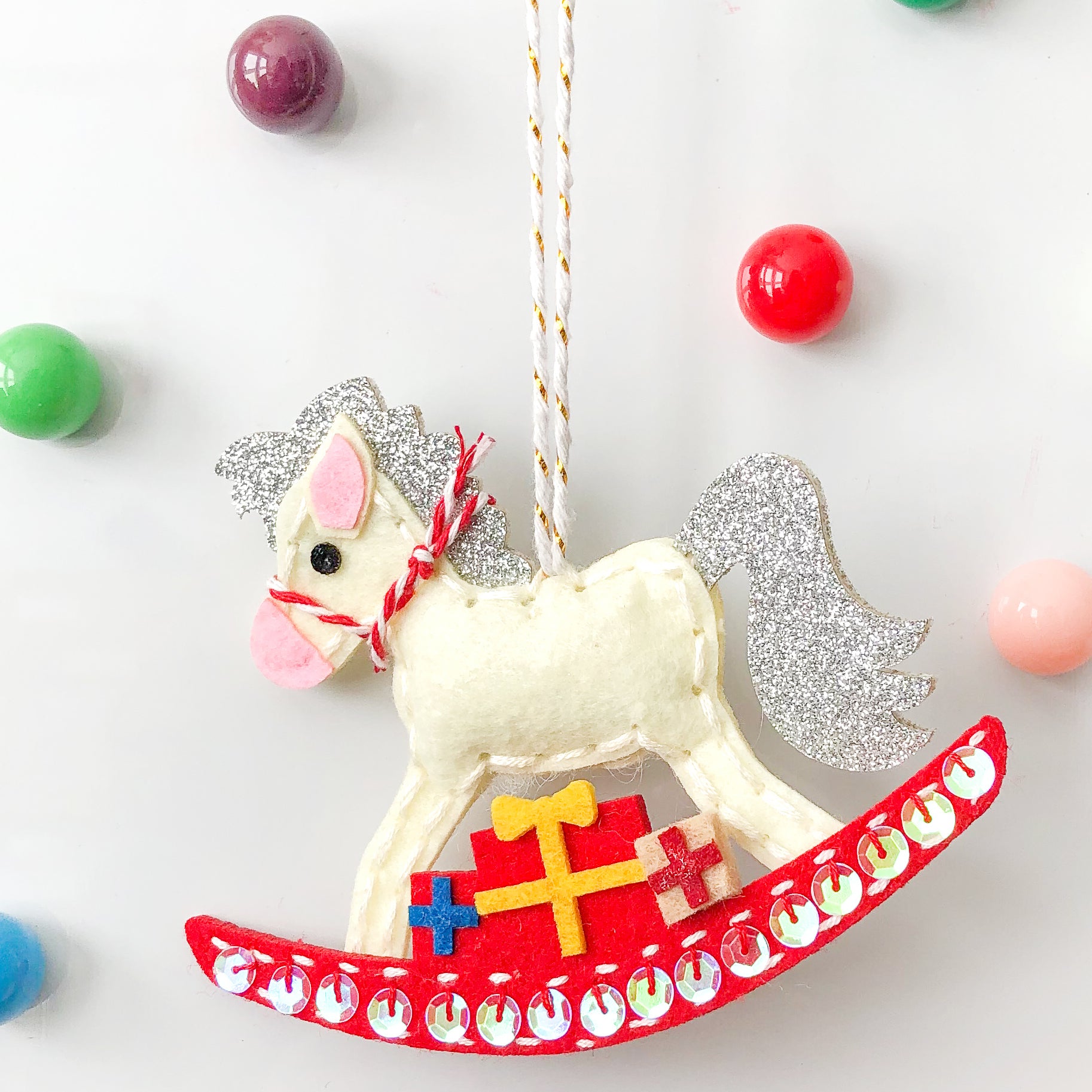 Felt Rocking Horse Christmas Rocking Horse Felt Kit – Hannah Bass