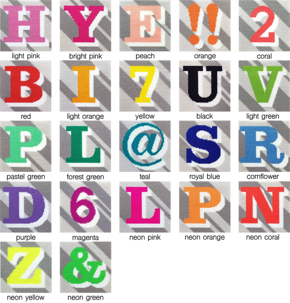 Customisable Neutral ‘Y’ Alphabet Needlepoint Kit