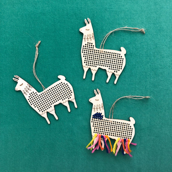 3 x Wooden Llama Stitch Kit