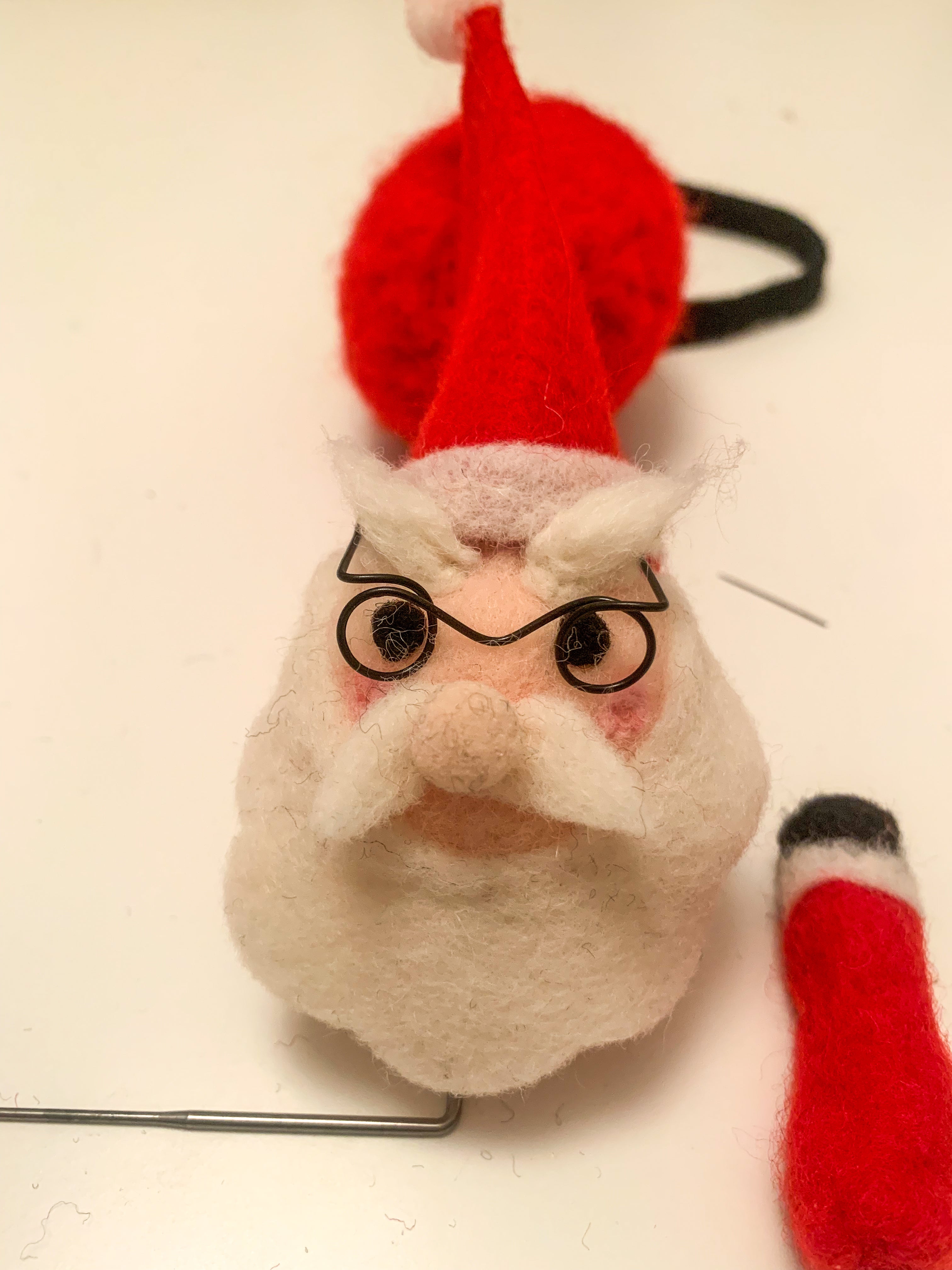 Christmas Needle Felt Kit Santa Claus Reindeer Snowman Wool Felting Starter Kit, Size: 18x12cm