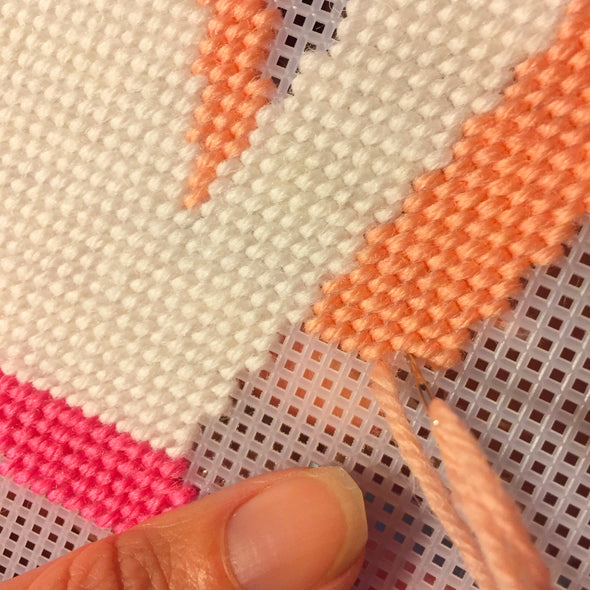 Orange ‘V’ Alphabet Needlepoint Kit