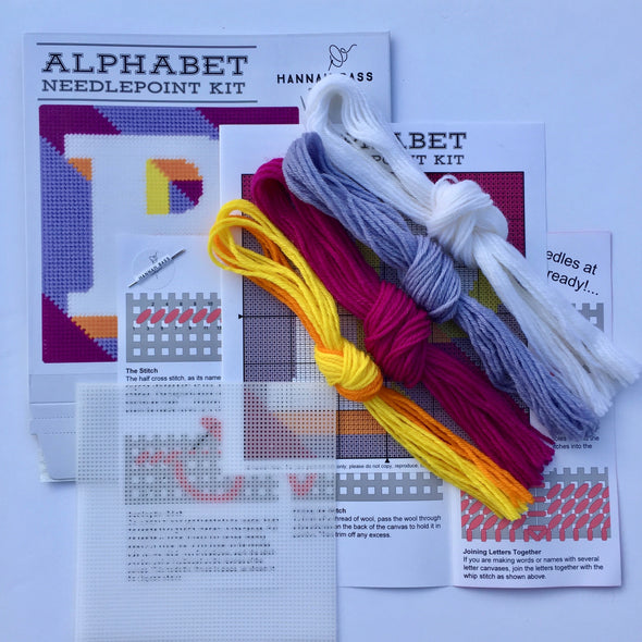 Letter ‘P’ Needlepoint Kit - Hannah Bass