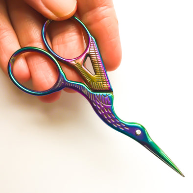 Rainbow Stork Embroidery Scissors - Hannah Bass