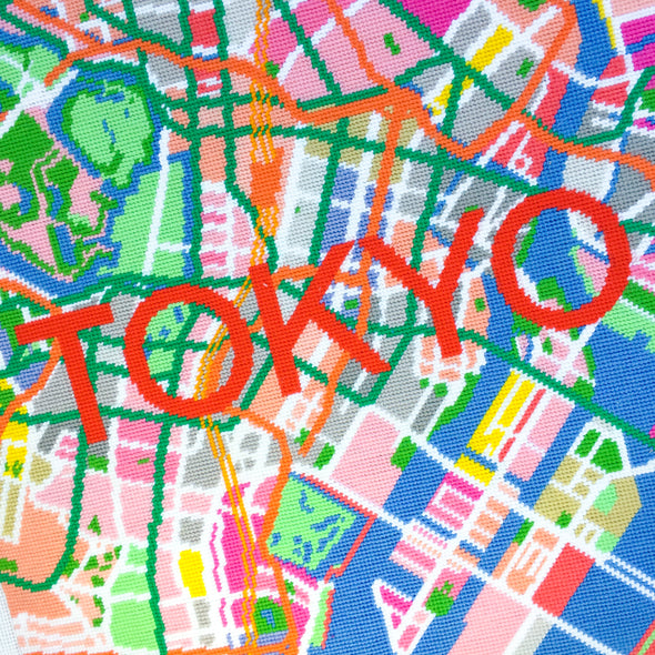 Tokyo Blossom City Map Needlepoint Kit