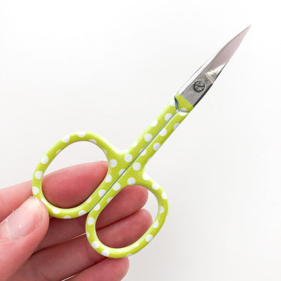 Bright Green Polka Dot Embroidery Scissors