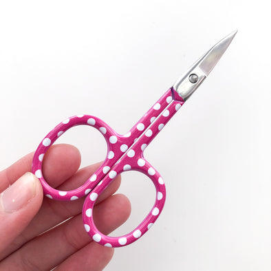 Bright Pink Polka Dot Embroidery Scissors
