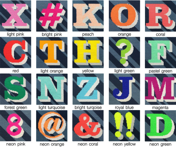 Customisable Neutral ‘K’ Alphabet Needlepoint Kit
