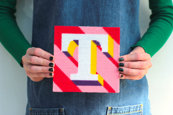 Letter ‘T’ Needlepoint Kit - Hannah Bass