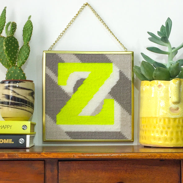 Customisable Neutral ‘Z’ Alphabet Needlepoint Kit