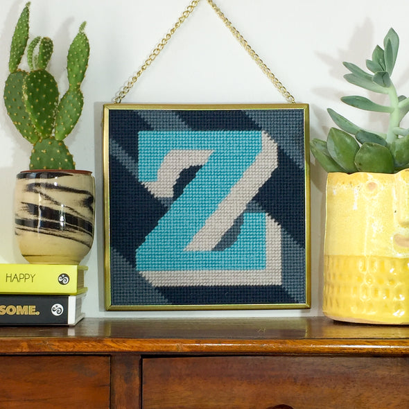 Customisable Neutral ‘Z’ Alphabet Needlepoint Kit