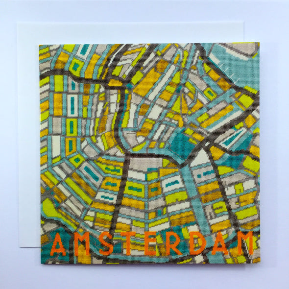 Amsterdam City Map Greeting Card - Hannah Bass