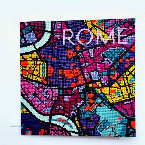 Rome City Map Greeting Card - Hannah Bass