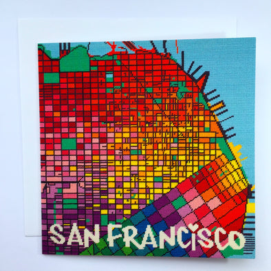 San Francisco City Map Greeting Card - Hannah Bass