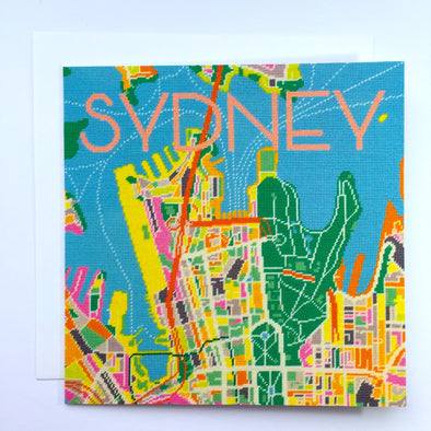 Sydney City Map Greeting Card - Hannah Bass