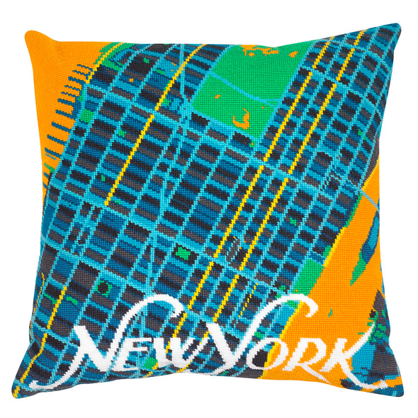 New York Orange City Map Needlepoint Kit - Hannah Bass