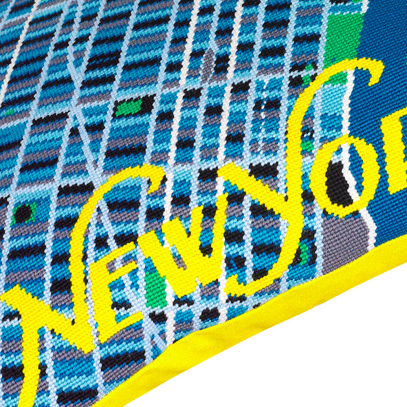 New York Blue City Map Needlepoint Kit - Hannah Bass