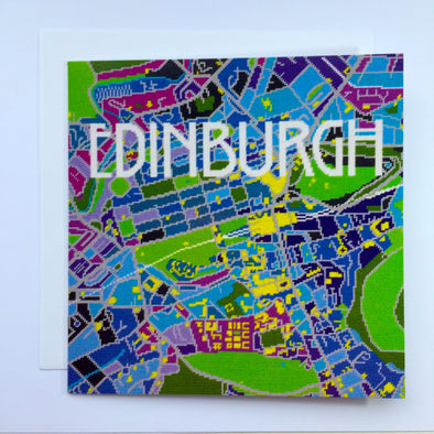 Edinburgh City Map Greeting Card - Hannah Bass