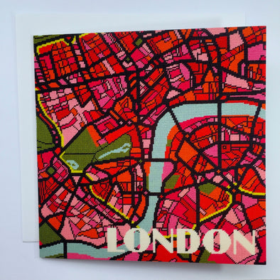 London Bright City Map Greeting Card - Hannah Bass