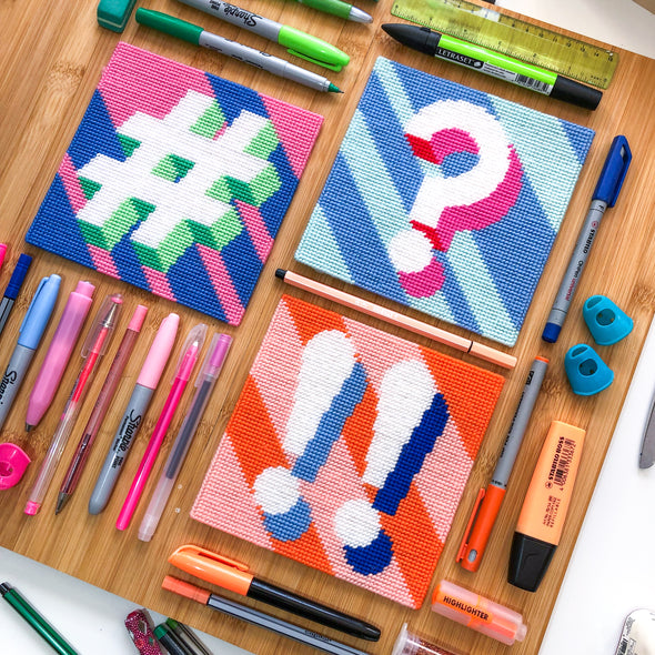 Blue Question Mark ‘?’ Alphabet Needlepoint Kit